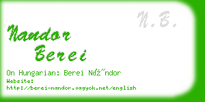 nandor berei business card